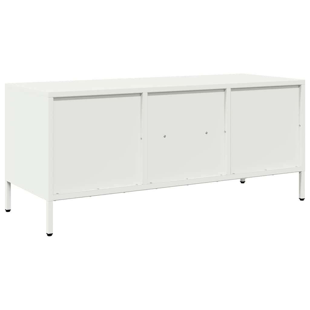 TV-skab Hvid 101,5x39x43,5 cm Koldvalset stål