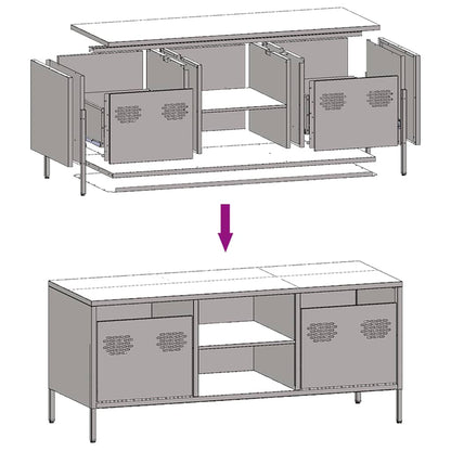 TV-skab Hvid 101,5x39x43,5 cm Koldvalset stål