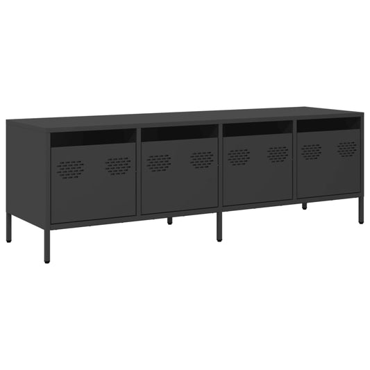 TV-skab Sort 135x39x43,5 cm Koldvalset stål