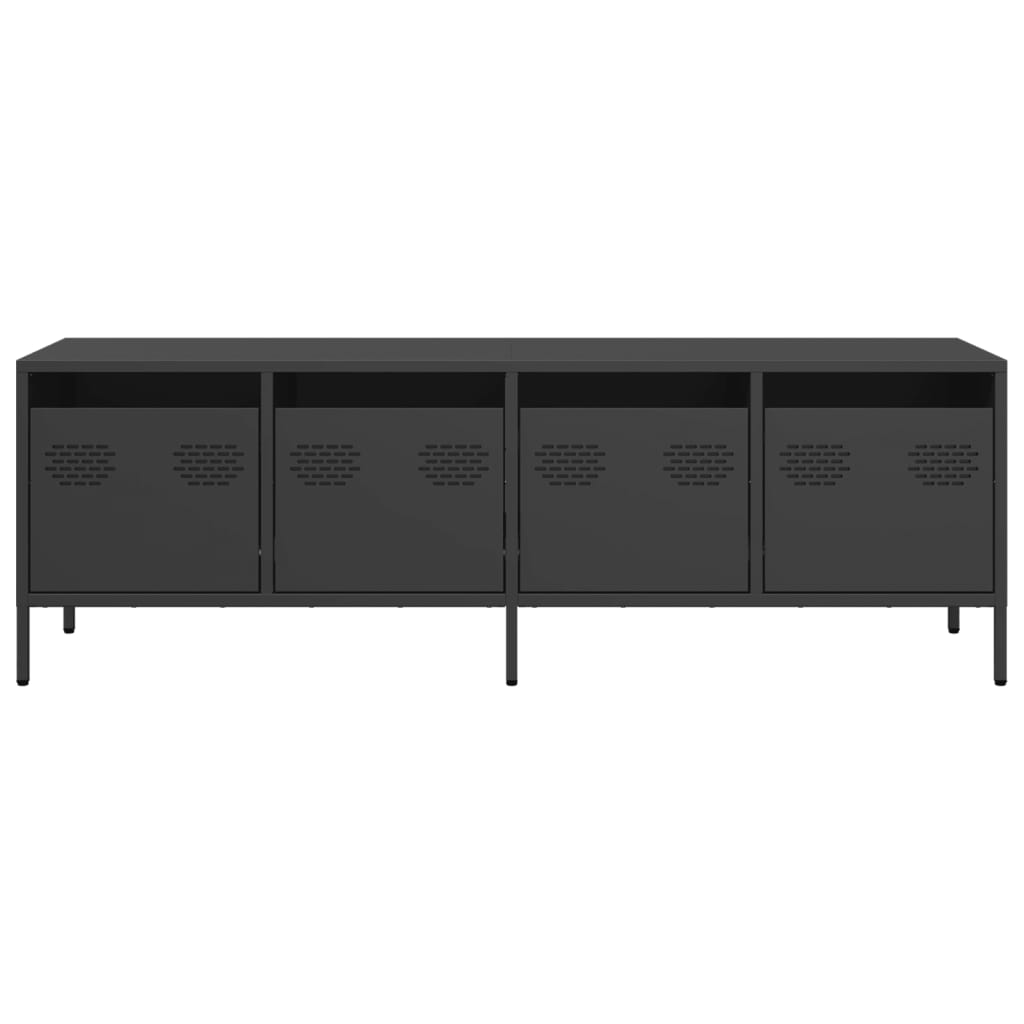 TV-skab Sort 135x39x43,5 cm Koldvalset stål