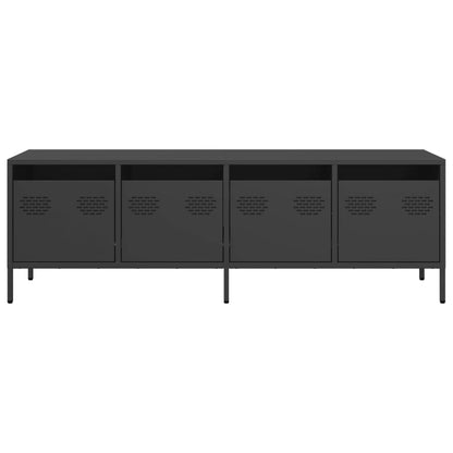 TV-skab Sort 135x39x43,5 cm Koldvalset stål