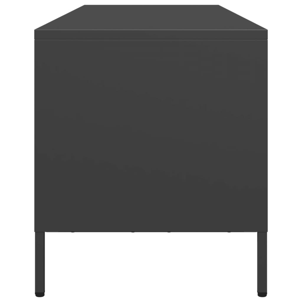 TV-skab Sort 135x39x43,5 cm Koldvalset stål
