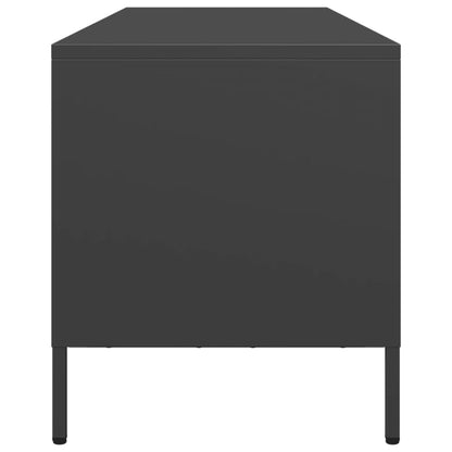 TV-skab Sort 135x39x43,5 cm Koldvalset stål
