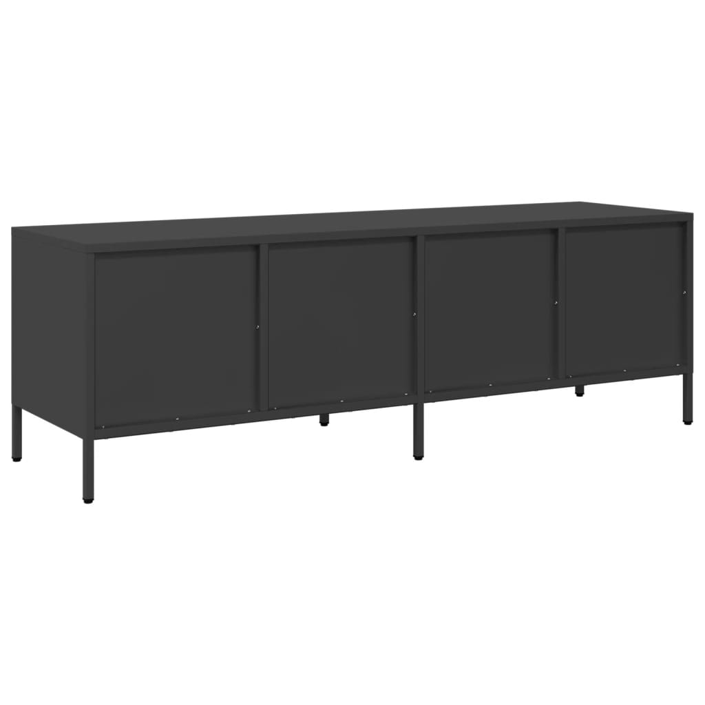 TV-skab Sort 135x39x43,5 cm Koldvalset stål
