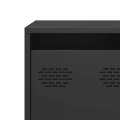 TV-skab Sort 135x39x43,5 cm Koldvalset stål