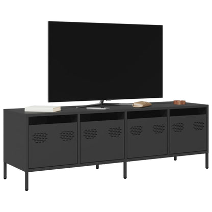 TV-skab Sort 135x39x43,5 cm Koldvalset stål