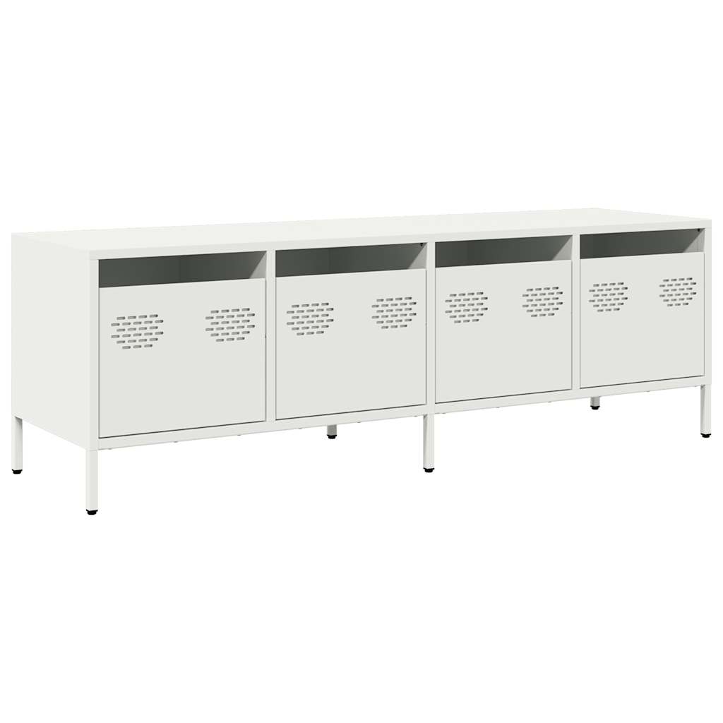 TV-skab Hvid 135x39x43,5 cm Koldvalset stål