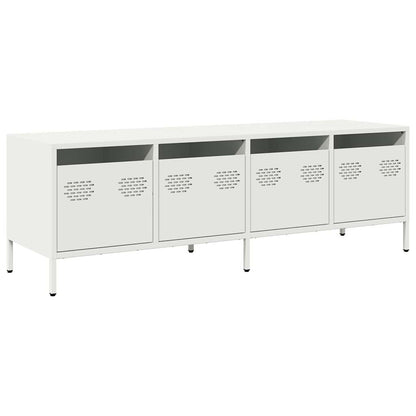 TV-skab Hvid 135x39x43,5 cm Koldvalset stål