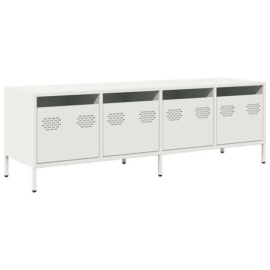 TV-skab Hvid 135x39x43,5 cm Koldvalset stål