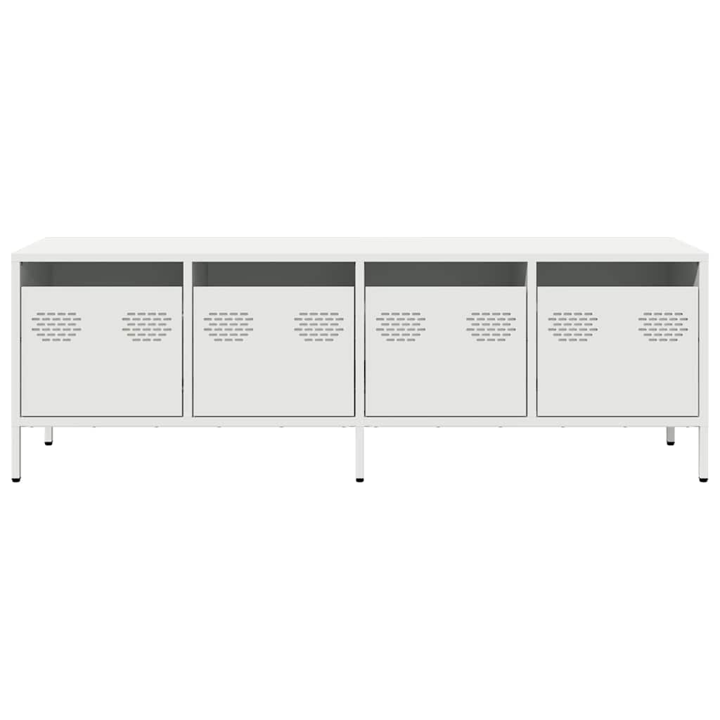 TV-skab Hvid 135x39x43,5 cm Koldvalset stål