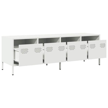 TV-skab Hvid 135x39x43,5 cm Koldvalset stål