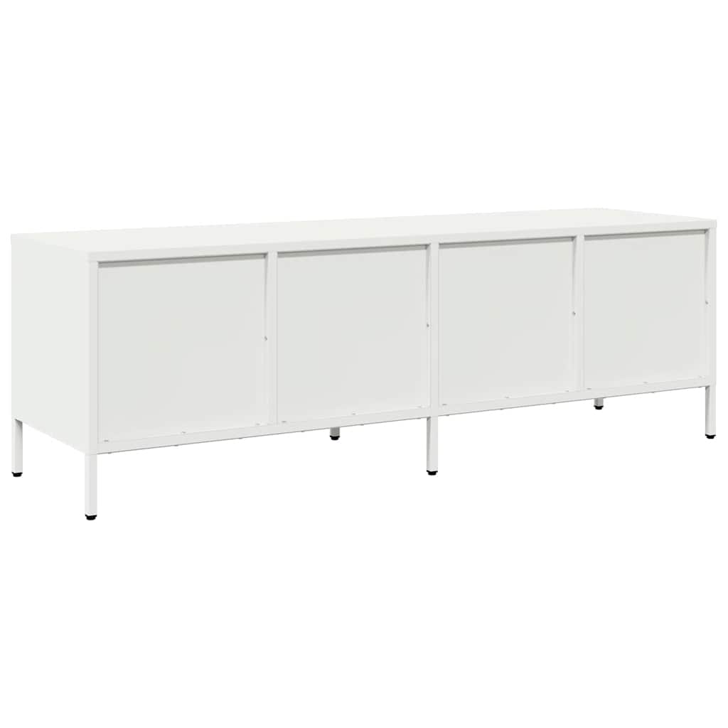 TV-skab Hvid 135x39x43,5 cm Koldvalset stål