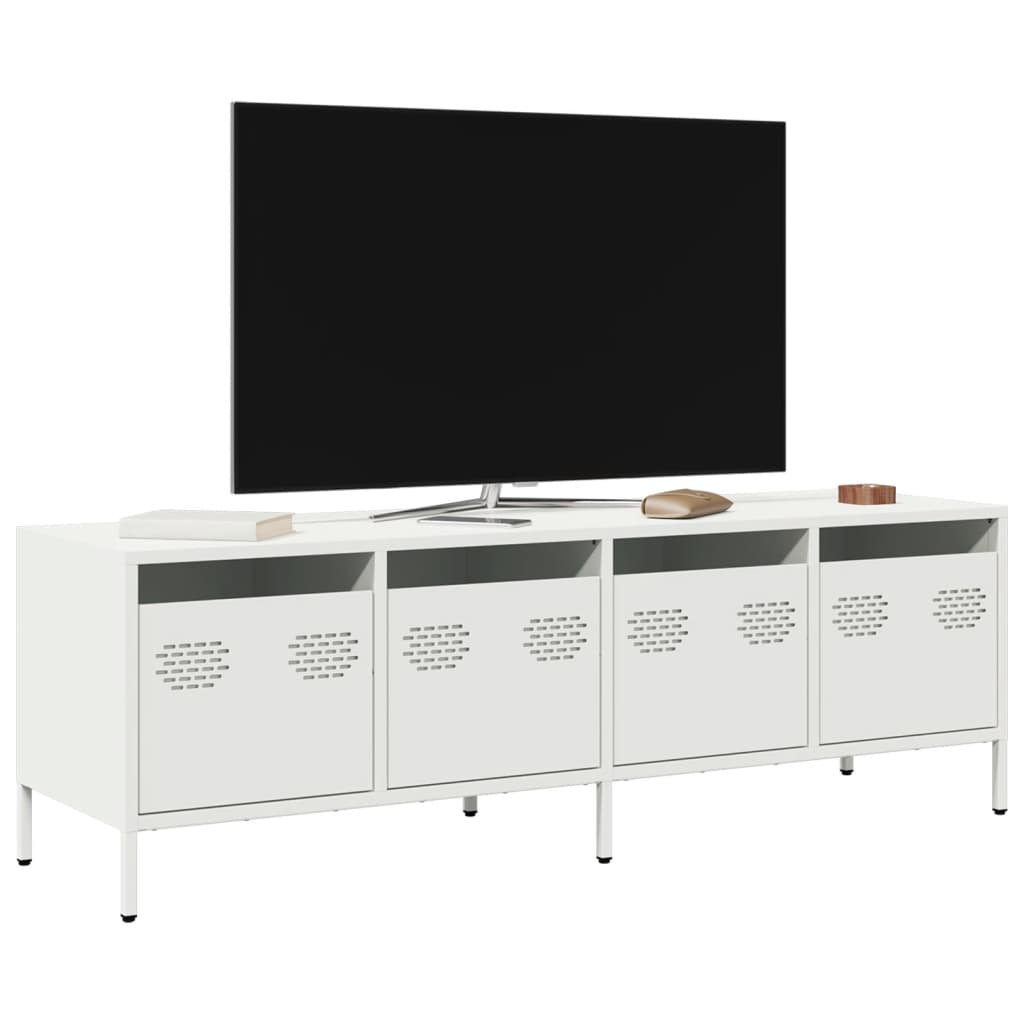 TV-skab Hvid 135x39x43,5 cm Koldvalset stål