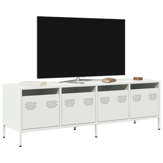 TV-skab Hvid 135x39x43,5 cm Koldvalset stål
