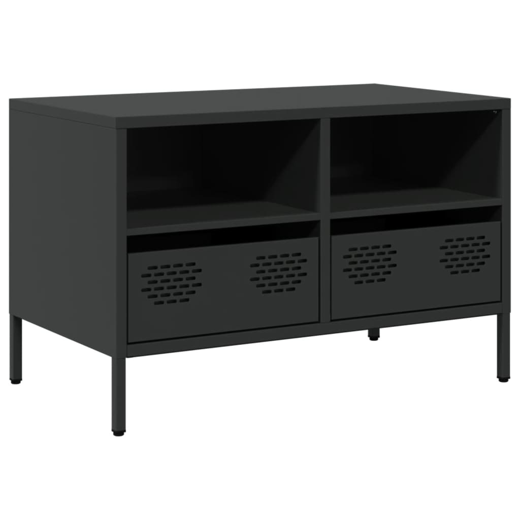 TV-skab Sort 68x39x43,5 cm Koldvalset stål