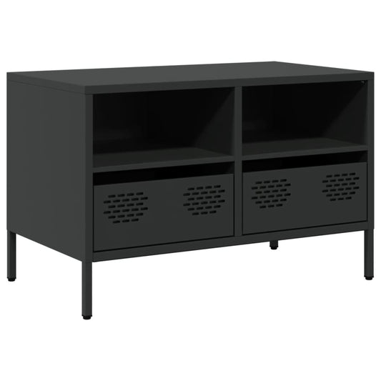 TV-skab Sort 68x39x43,5 cm Koldvalset stål