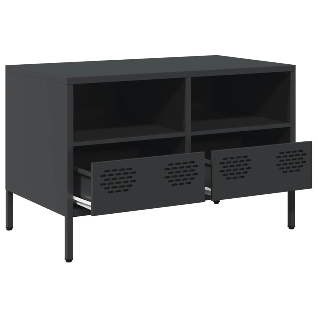 TV-skab Sort 68x39x43,5 cm Koldvalset stål