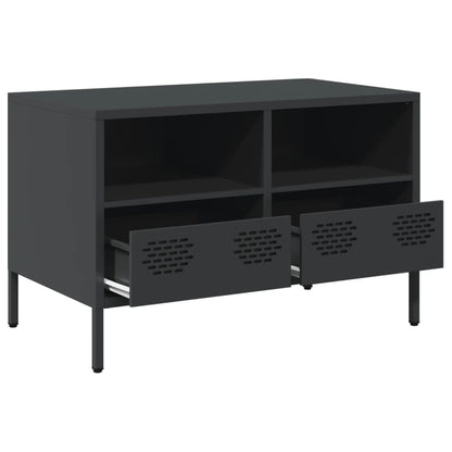 TV-skab Sort 68x39x43,5 cm Koldvalset stål