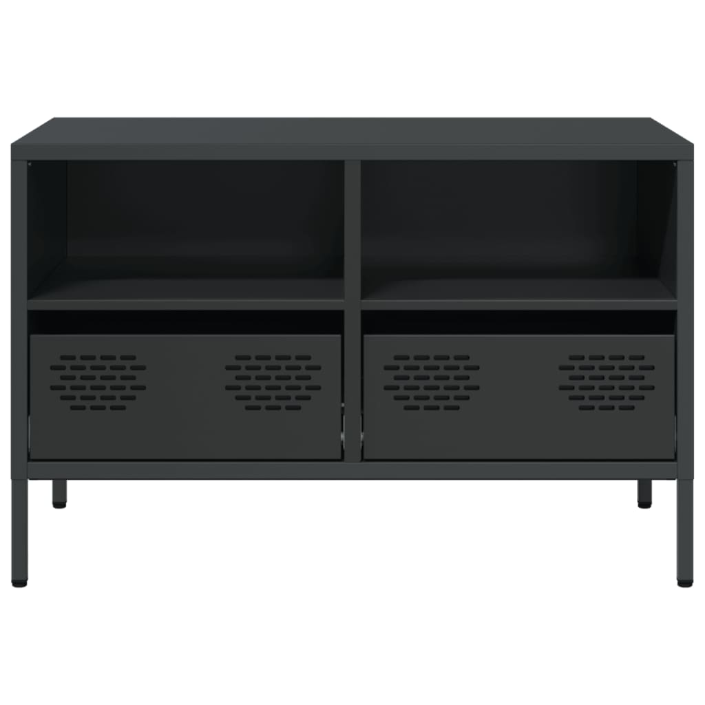 TV-skab Sort 68x39x43,5 cm Koldvalset stål