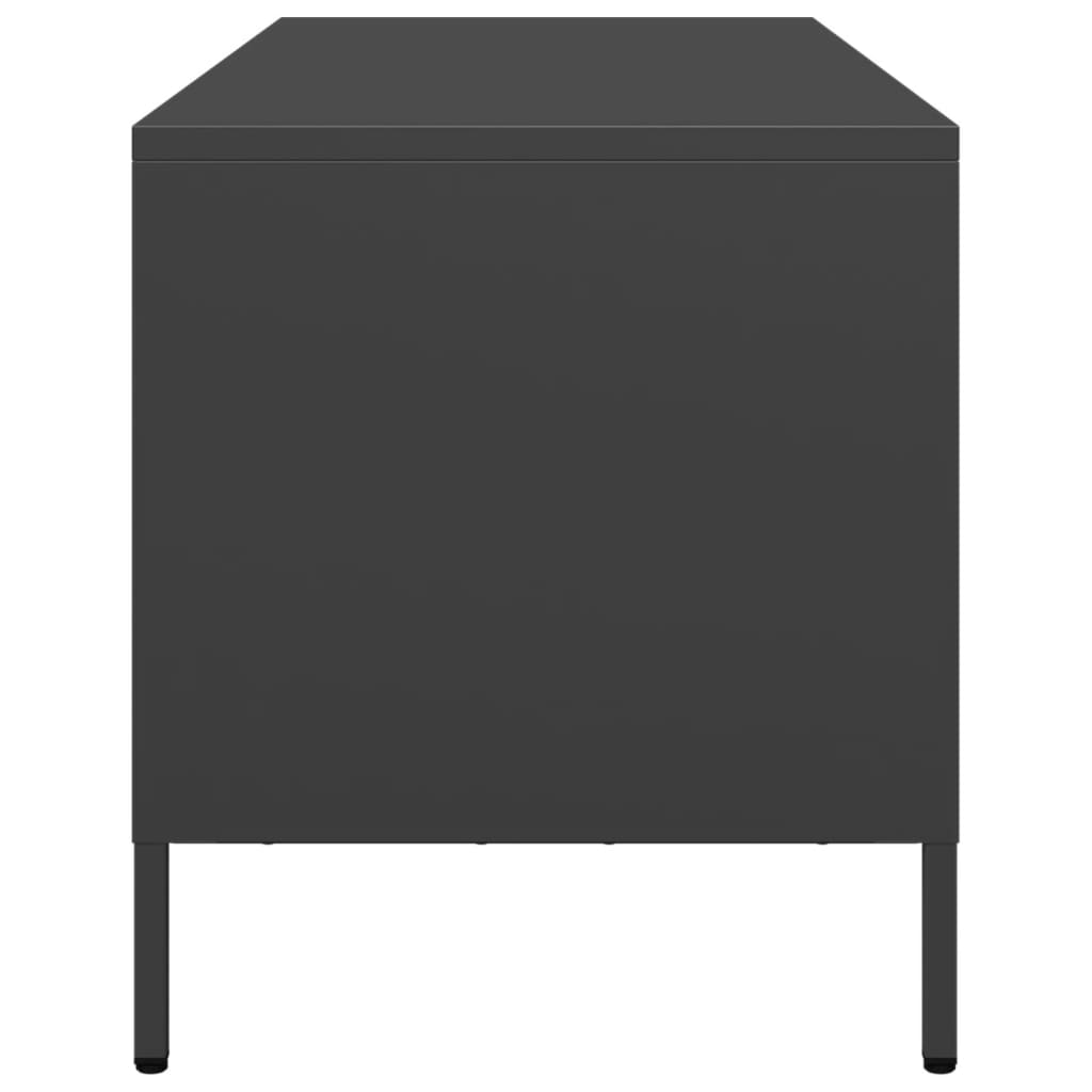 TV-skab Sort 68x39x43,5 cm Koldvalset stål