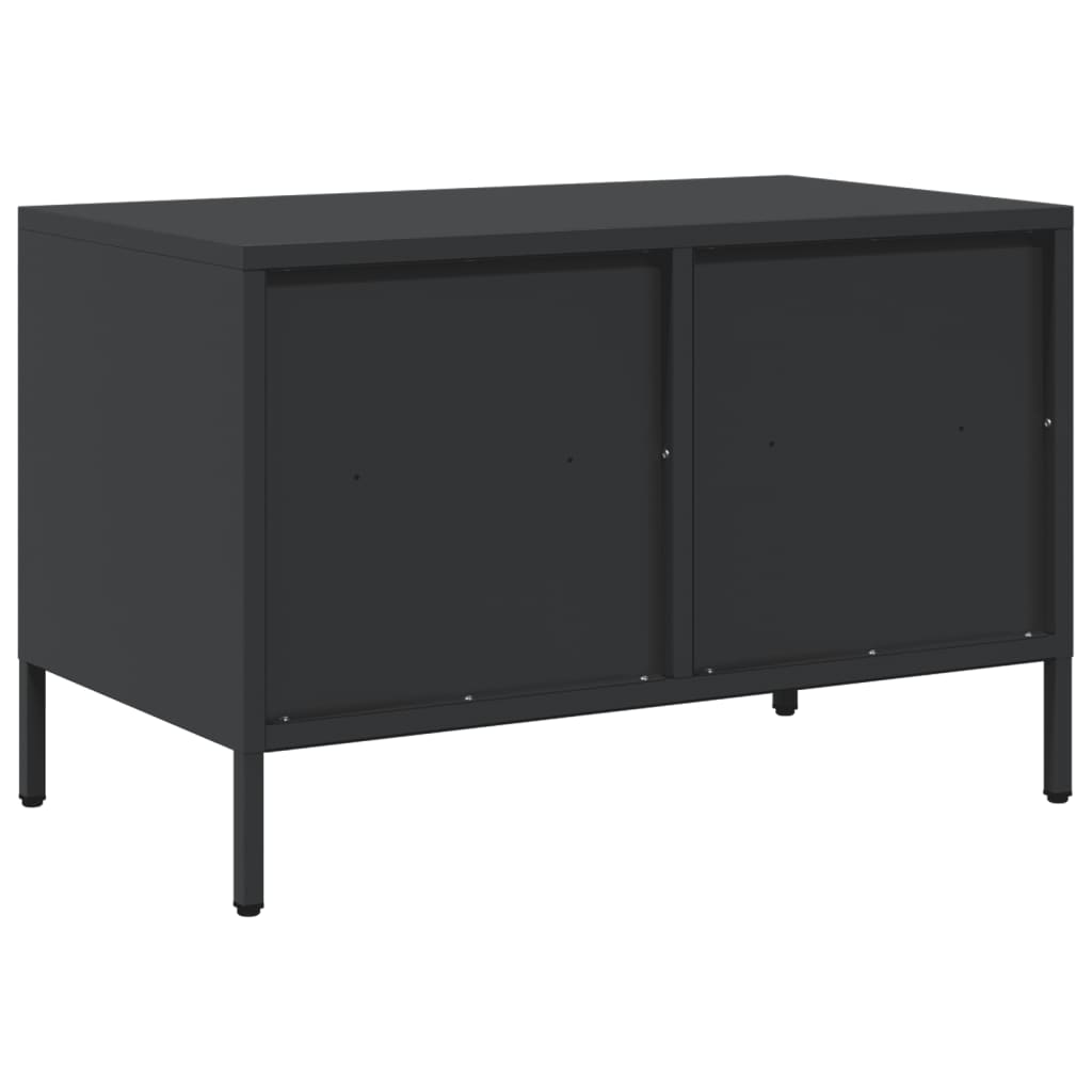 TV-skab Sort 68x39x43,5 cm Koldvalset stål