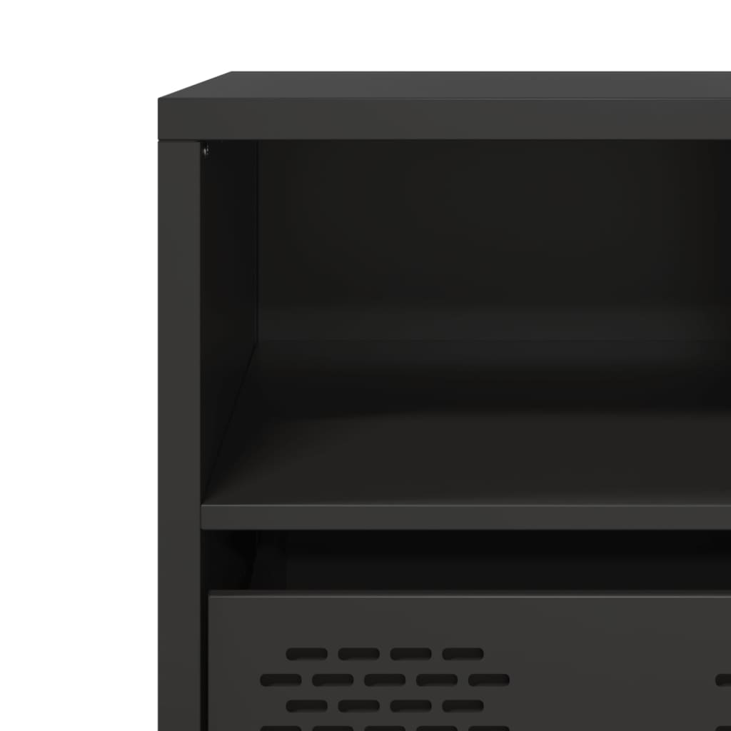 TV-skab Sort 68x39x43,5 cm Koldvalset stål