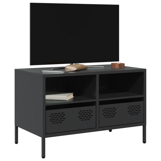 TV-skab Sort 68x39x43,5 cm Koldvalset stål