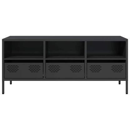 TV-skab Sort 101,5x39x43,5 cm Koldvalset stål