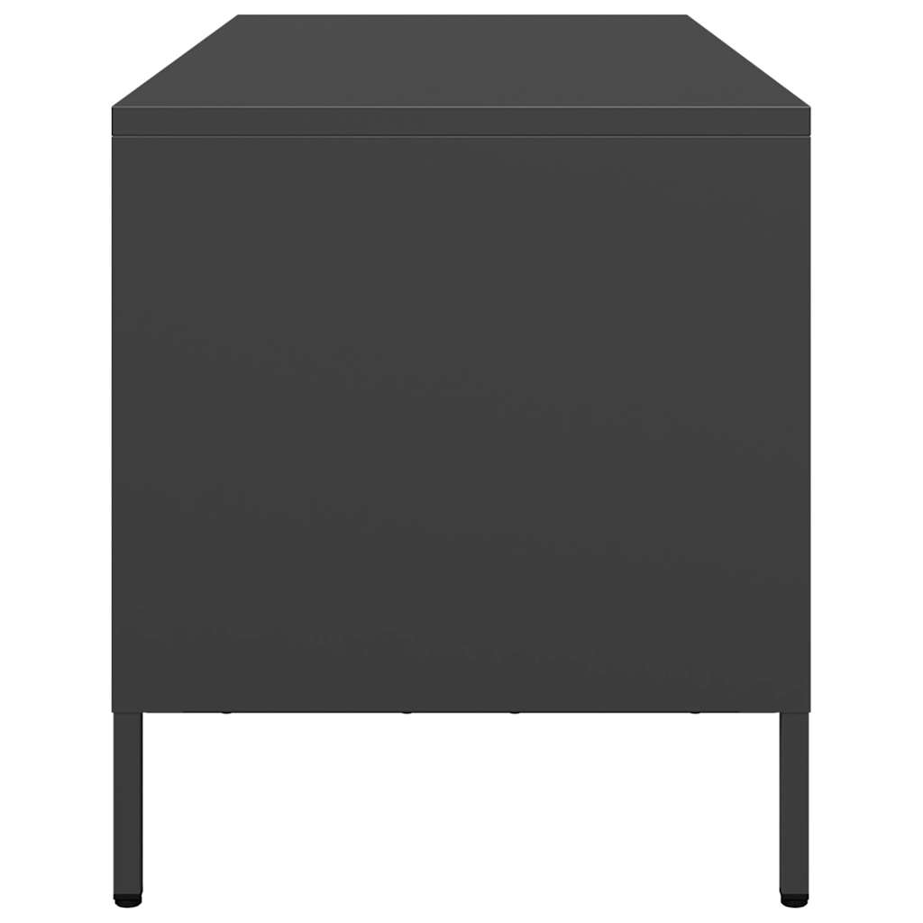 TV-skab Sort 101,5x39x43,5 cm Koldvalset stål
