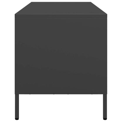 TV-skab Sort 101,5x39x43,5 cm Koldvalset stål