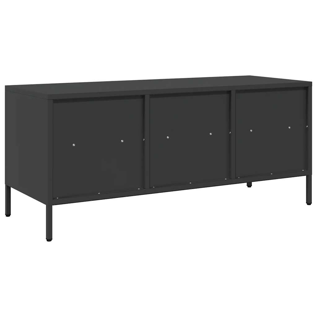 TV-skab Sort 101,5x39x43,5 cm Koldvalset stål