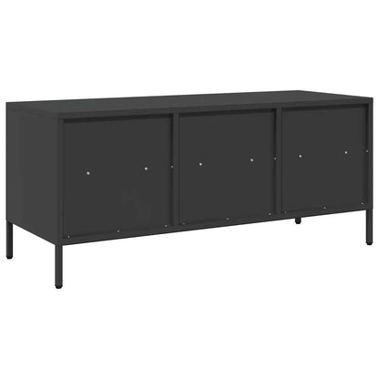 TV-skab Sort 101,5x39x43,5 cm Koldvalset stål