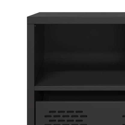 TV-skab Sort 101,5x39x43,5 cm Koldvalset stål