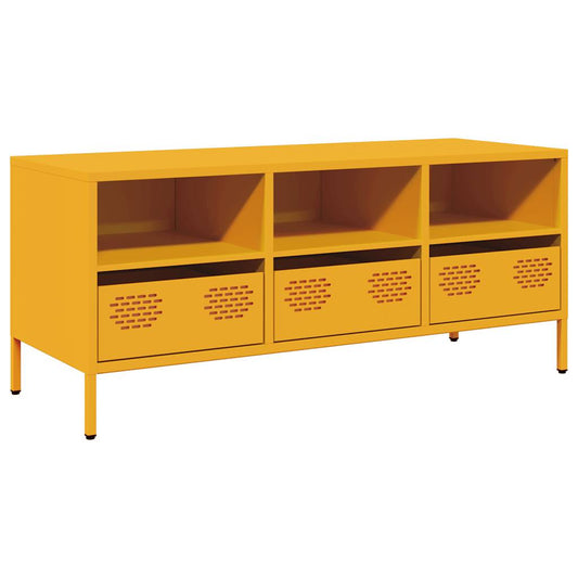 TV-skab Sennep Gul 101,5x39x43,5 cm Koldvalset stål