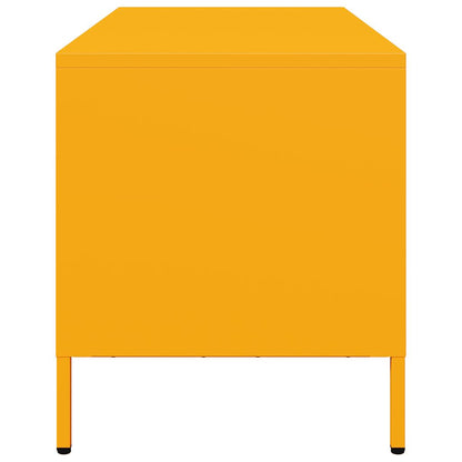 TV-skab Sennep Gul 101,5x39x43,5 cm Koldvalset stål
