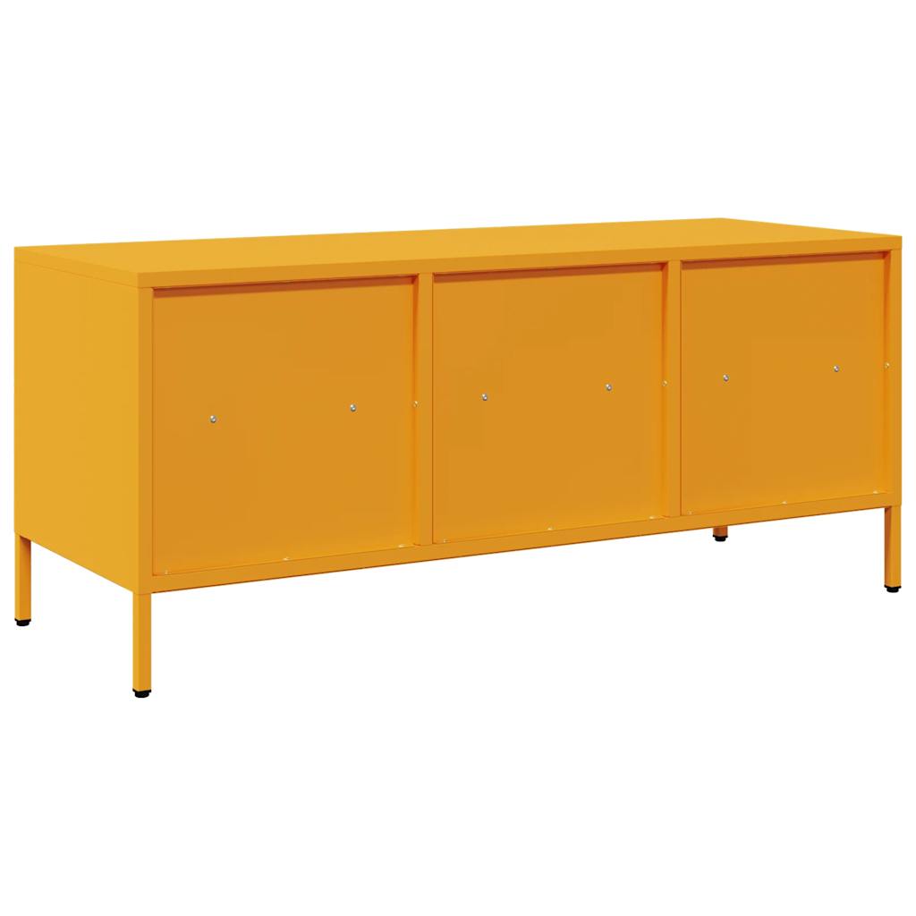 TV-skab Sennep Gul 101,5x39x43,5 cm Koldvalset stål
