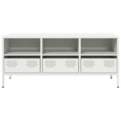 TV-skab Hvid 101,5x39x43,5 cm Koldvalset stål