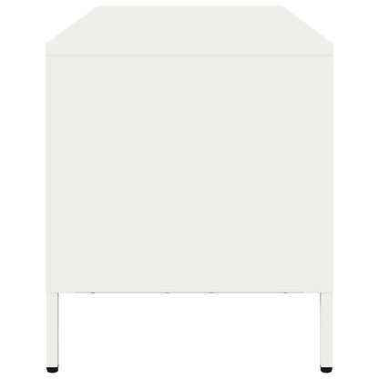 TV-skab Hvid 101,5x39x43,5 cm Koldvalset stål