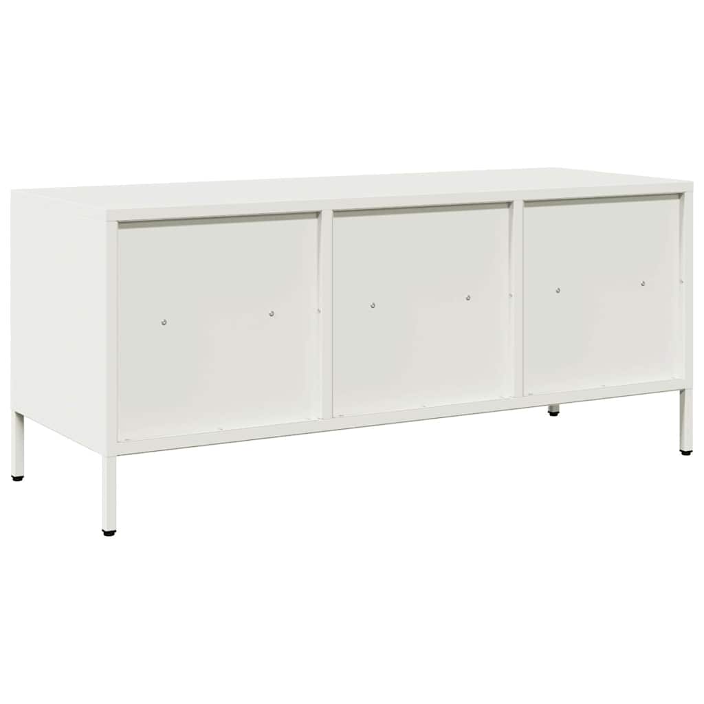 TV-skab Hvid 101,5x39x43,5 cm Koldvalset stål