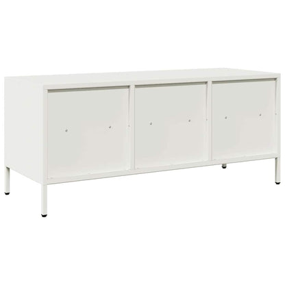 TV-skab Hvid 101,5x39x43,5 cm Koldvalset stål