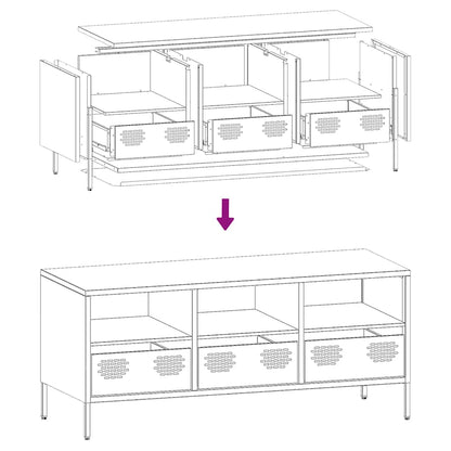 TV-skab Hvid 101,5x39x43,5 cm Koldvalset stål