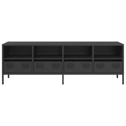 TV-skab Sort 135x39x43,5 cm Koldvalset stål