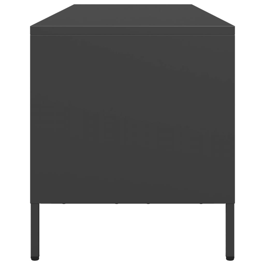 TV-skab Sort 135x39x43,5 cm Koldvalset stål