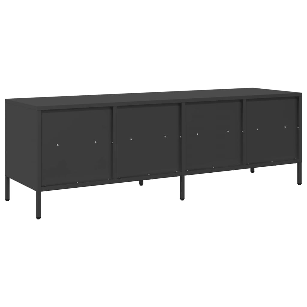 TV-skab Sort 135x39x43,5 cm Koldvalset stål