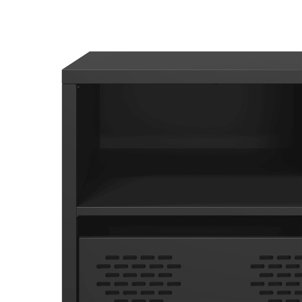 TV-skab Sort 135x39x43,5 cm Koldvalset stål