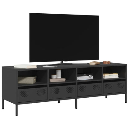 TV-skab Sort 135x39x43,5 cm Koldvalset stål
