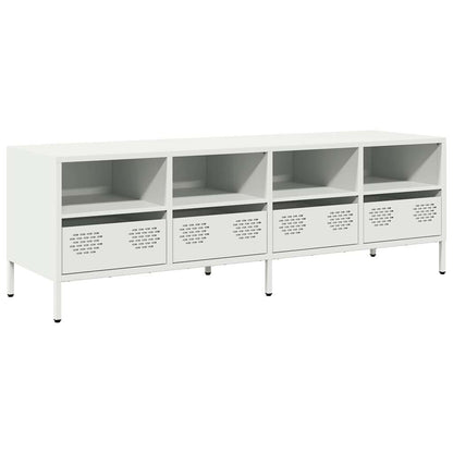 TV-skab Hvid 135x39x43,5 cm Koldvalset stål