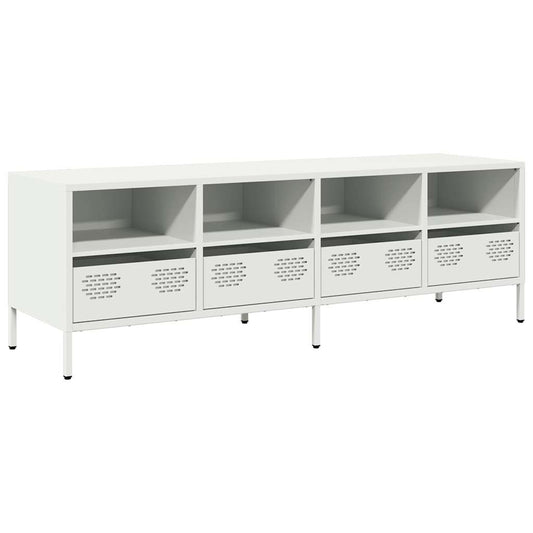TV-skab Hvid 135x39x43,5 cm Koldvalset stål