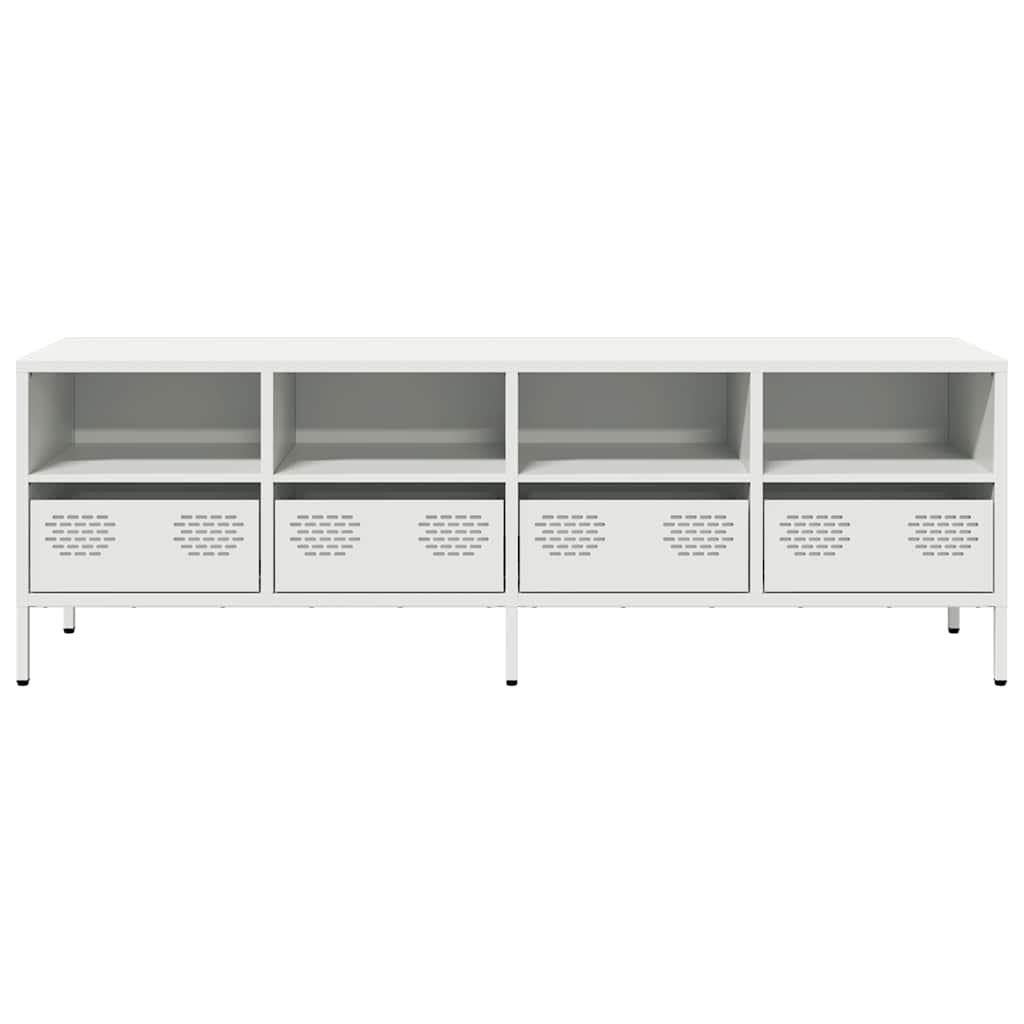 TV-skab Hvid 135x39x43,5 cm Koldvalset stål