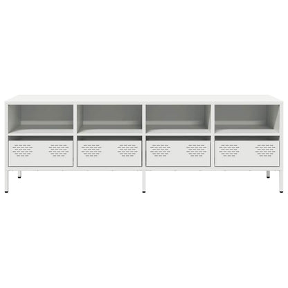 TV-skab Hvid 135x39x43,5 cm Koldvalset stål